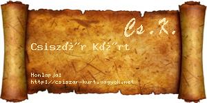 Csiszár Kürt névjegykártya